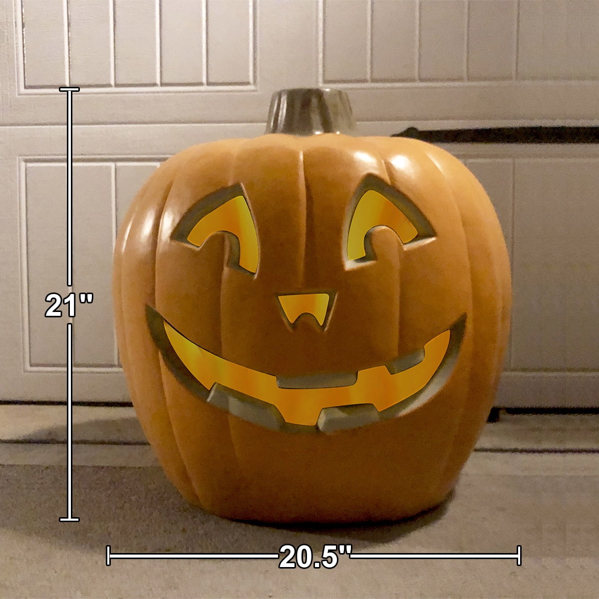 20 Inch LED Jack O' Lantern - Pre-Lit Halloween Pumpkin With Smile Face Indoor/Outdoor
