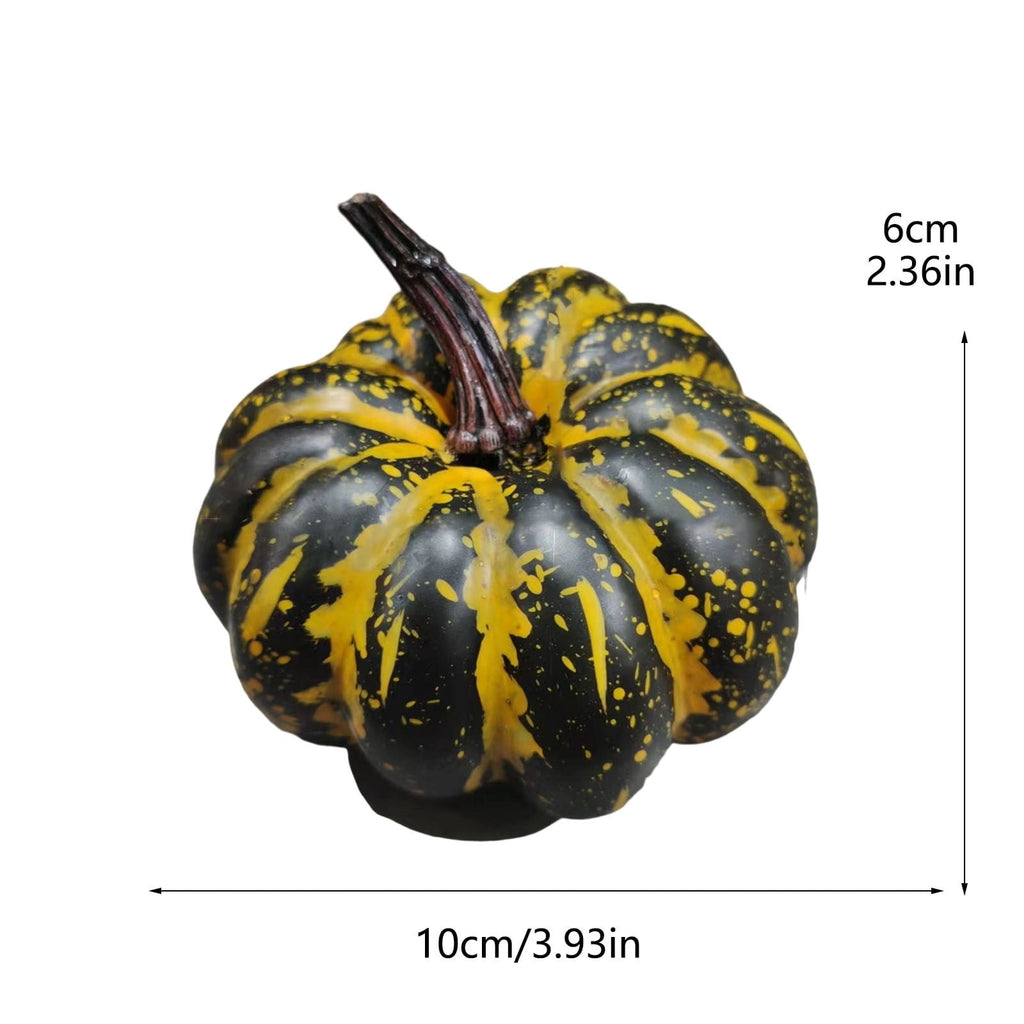 13.7" Halloween Foam Pumpkin Decorations, 2 Pack Artificial Pumpkins for Table Mantel Shelf Display, Fall Autumn Home Decor for Thanksgiving Party (Green)
