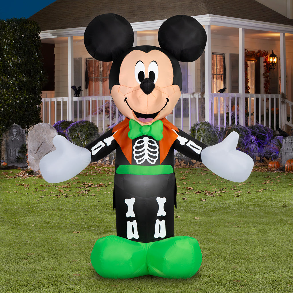 Halloween Airblown Yard Inflatables Mickey in Skeleton Tux 44.09 in x 27.55 in x 59.84 in 3.13 lb