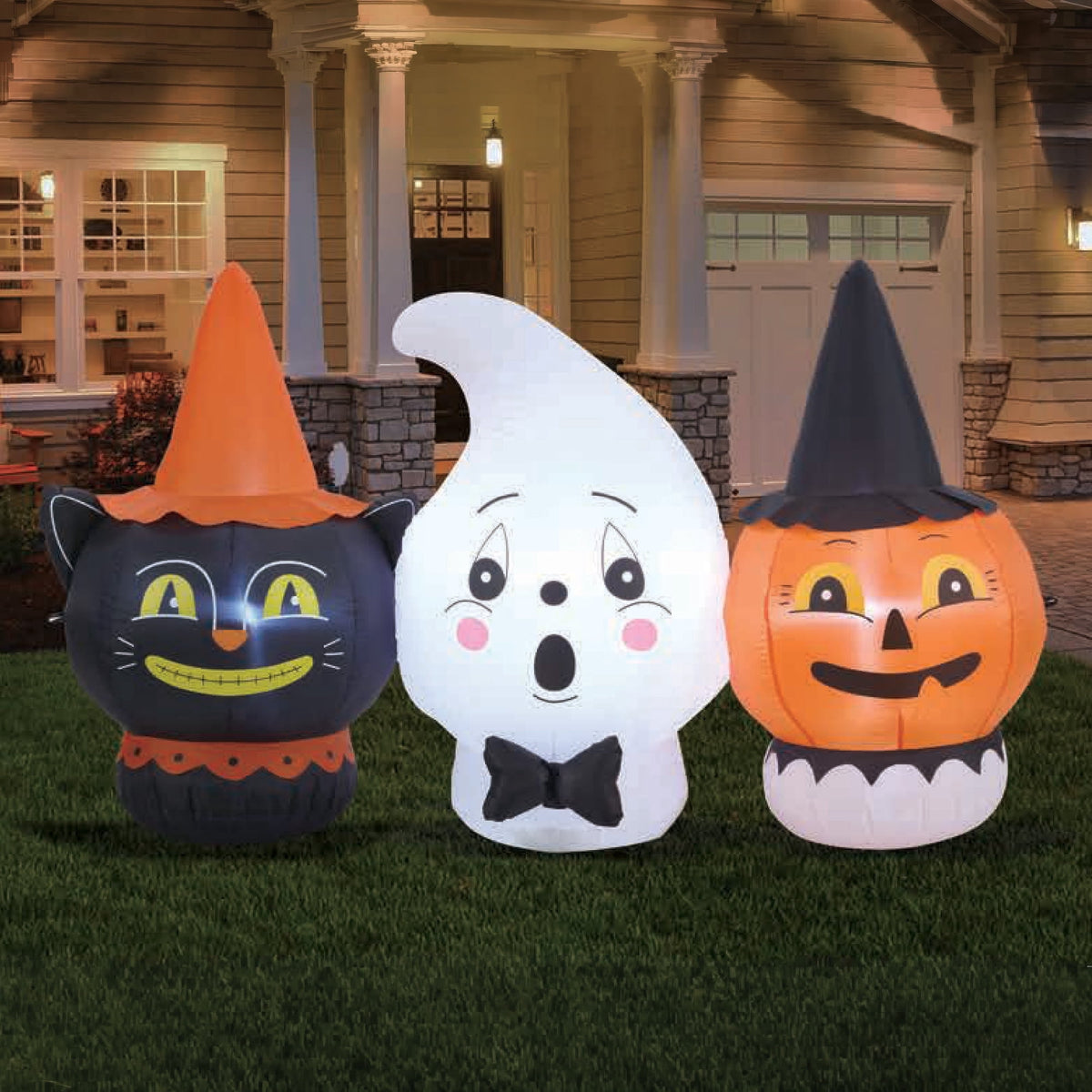 Vintage Character Trio Halloween Inflatable, Multicolor, 6.7ft