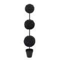 My Texas House Halloween Artificial 3-Ball Topiary, Black, 4'