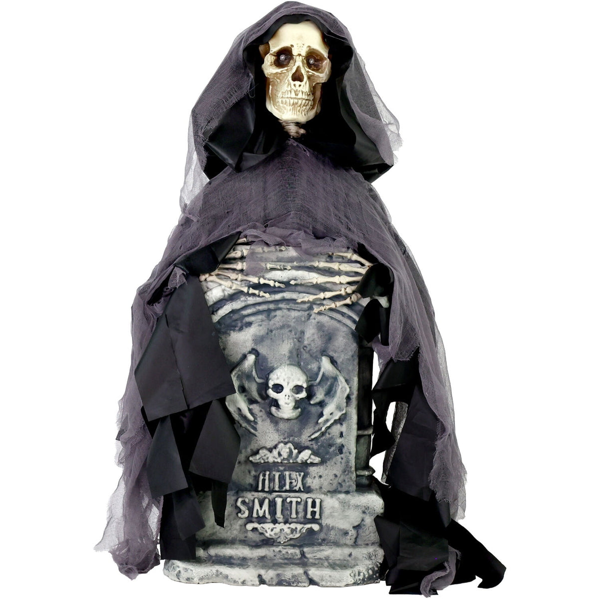 Haunted Hill Farm 3.0-Ft. Touch-Activated Rising Reaper with Tombstone Halloween Accessory