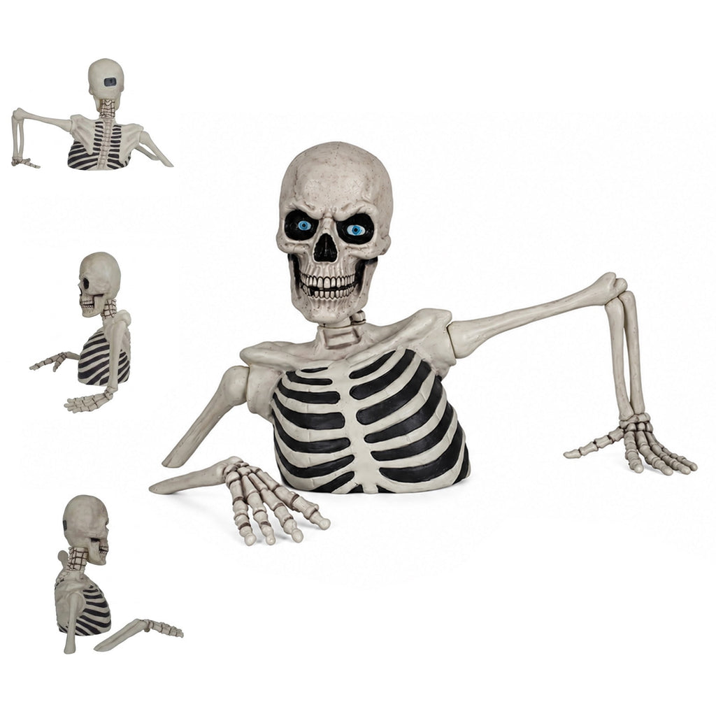 Halloween Animatronics Outdoor 72", Light Up Grim Reaper Street Lamp Post with Glowing Eyes, Life Size Standing Skeleton Decor for Lawn Porch, 1 Pack