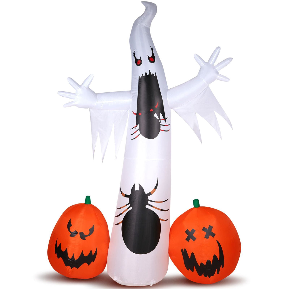 11.8FT Halloween Inflatable Ghost Spider Pumpkin Decoration with LED Lights for Yard Garden Party