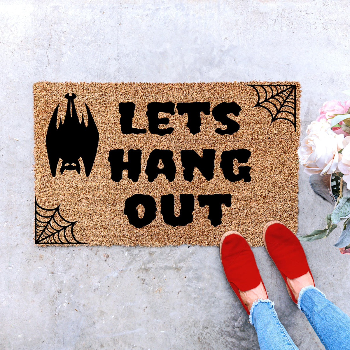 Funny Halloween Doormat - Lets Hang Out Welcome Door Mat (36" x 72")
