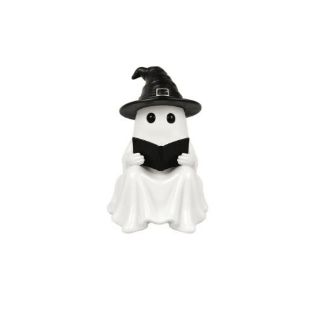Halloween Decorations Outdoor, Lighted Hanging Ghost Decor with Witch Hat & Broom, LED Flying Ghost Decoration for Porch, Yard, Tree, Patio, Haunted House & Indoor Party 43.3in