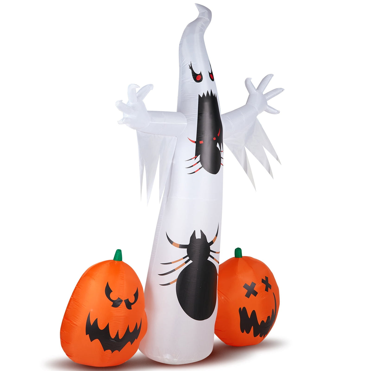 11.8FT Halloween Inflatable Ghost Spider Pumpkin with LED Lights for Yard