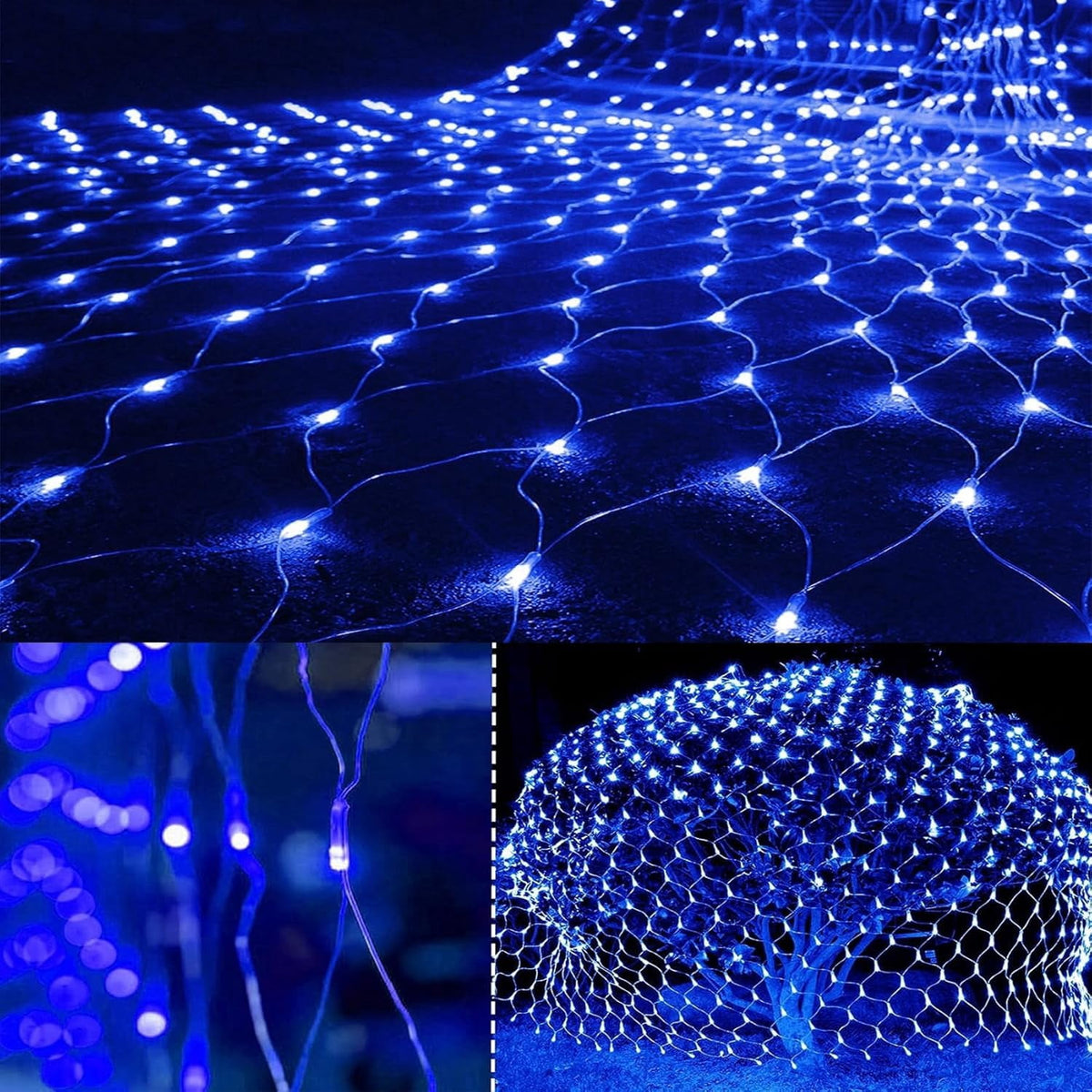 Garden Net Lights Battery Operated 4x6M 672LED Waterproof Net Mesh String Lights 8 Modes Fairy Lights for Indoor Outdoor Christmas Tree Bush Garden Backyard Décor