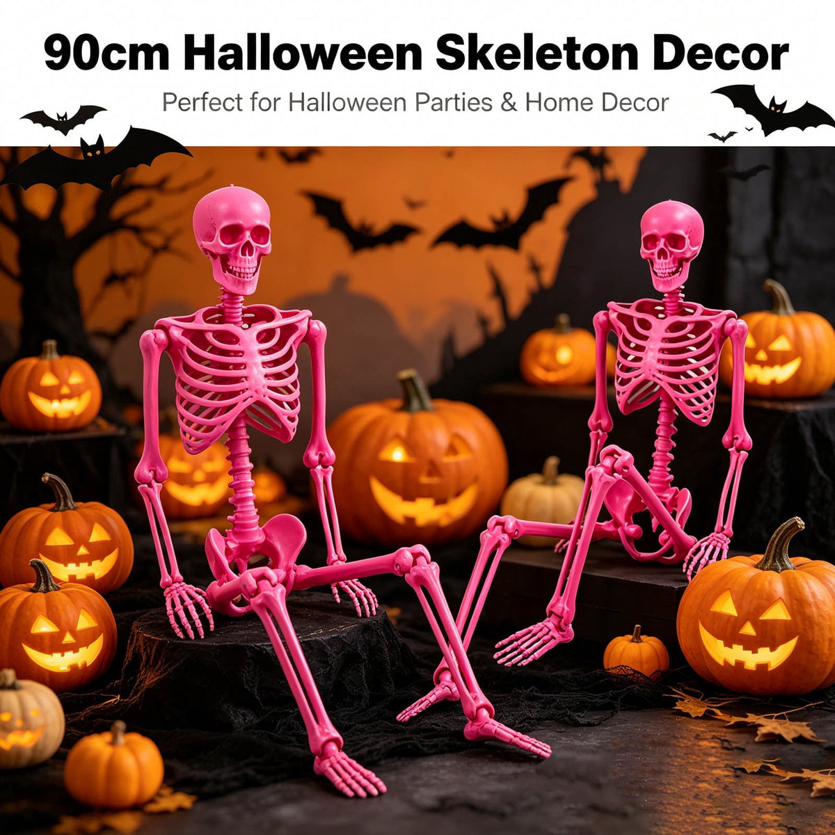 2Pcs Halloween Decorations Halloween Skeleton Creepy Desktop Ornament For Festive Home Party Desktop Ornament