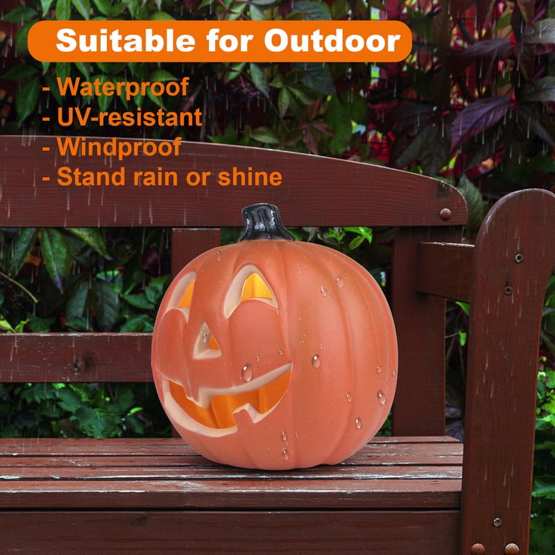 DUNCHATY 21" LED Pumpkin Light, Extra Large Angry Jack O' Lantern Halloween Decor for Outdoor Yard - Furious Face