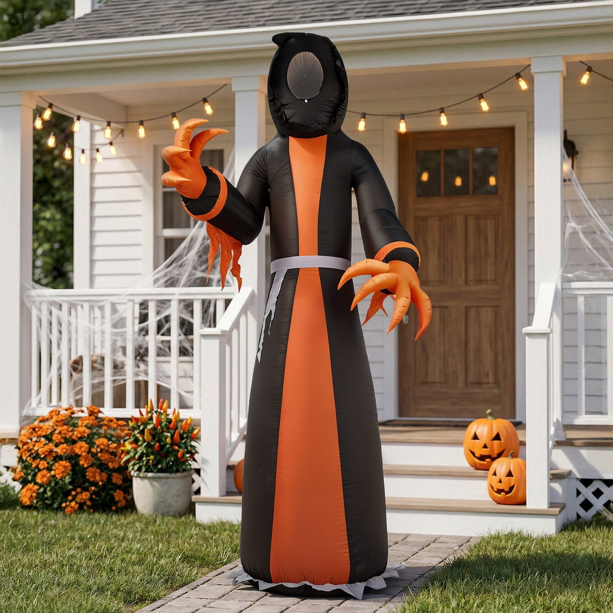 Ktaxon 12' Halloween Inflatables Ghost Outdoor Halloween Decoration,Built-In LED