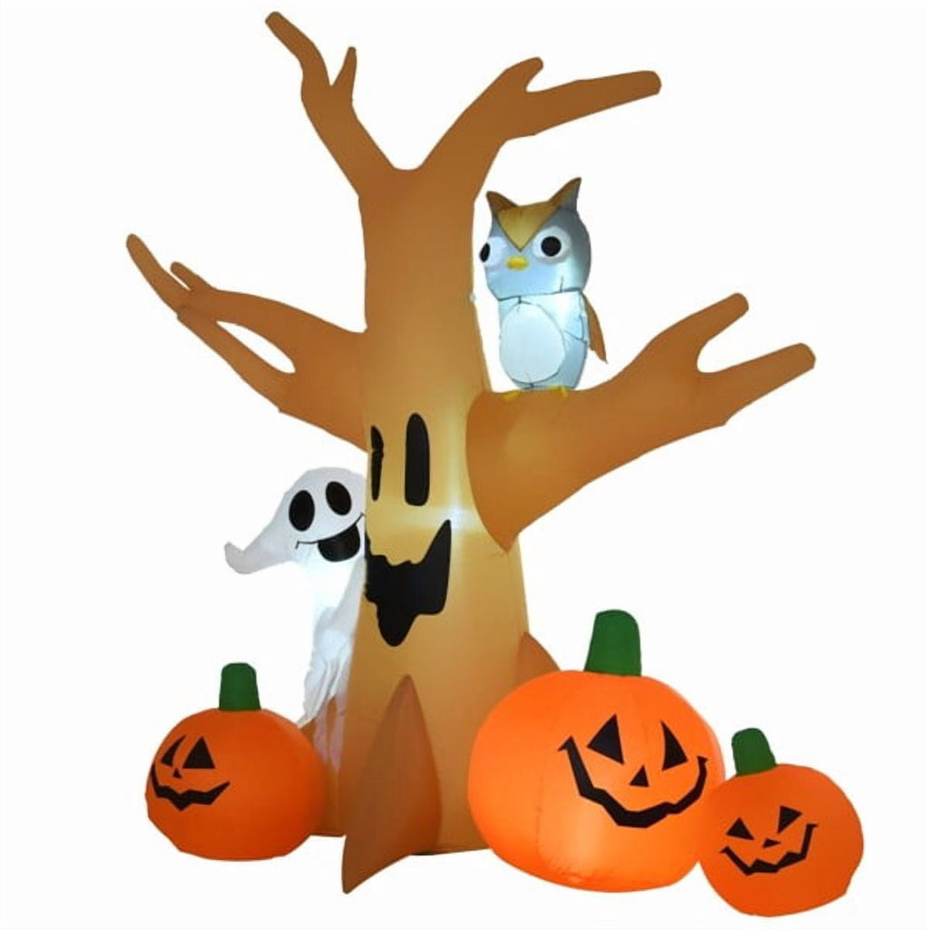 7.5FT Halloween Inflatable Ghost Tree, Built-in White LED Lights,Weather-Resistant Polyester, Self-Inflating