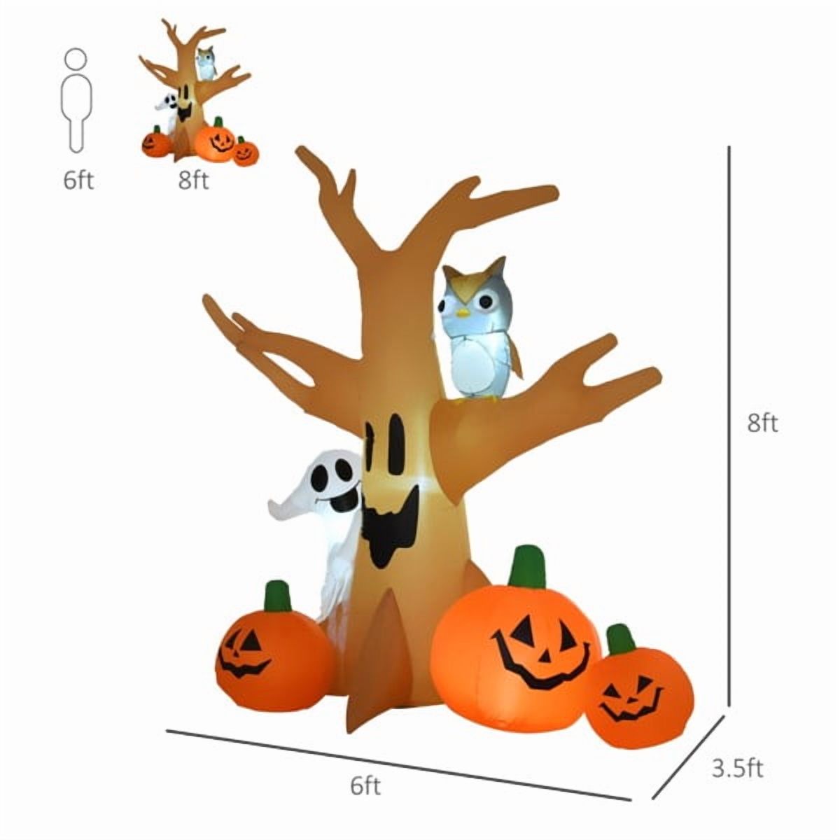 7.5FT Halloween Inflatable Ghost Tree, Built-in White LED Lights,Weather-Resistant Polyester, Self-Inflating