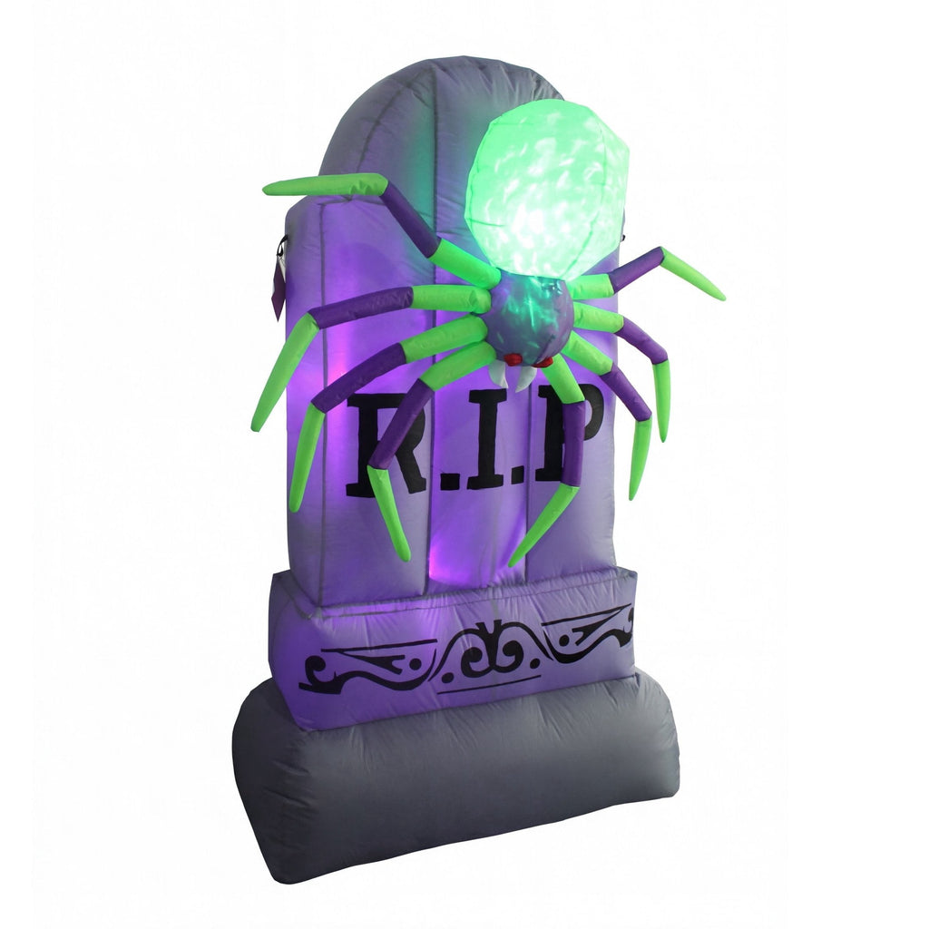 Tombstone with Prism Spider Airblown Yard Inflatable, Multicolor, 5', Halloween by Way To Celebrate