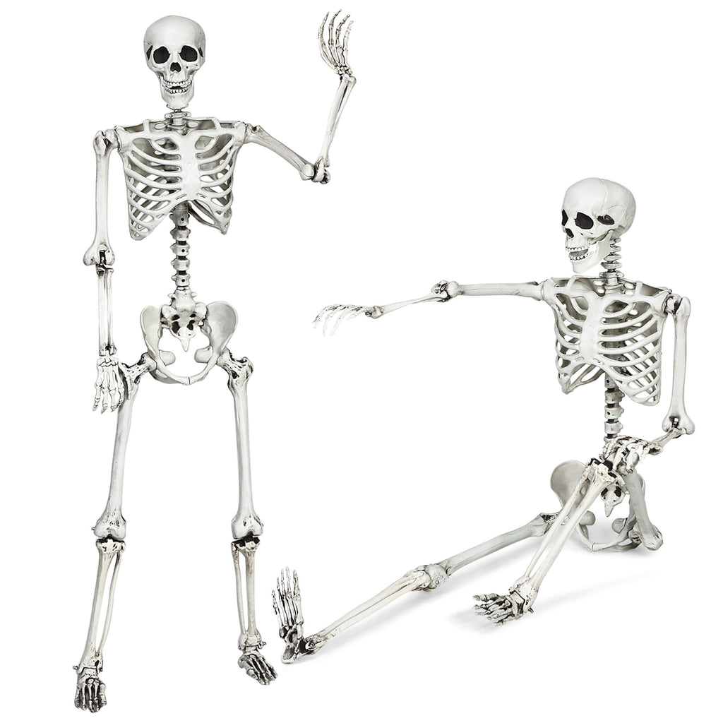 5.4ft Halloween Christmas Skeleton Life Size Realistic Full Body Hanging with Movable Joints 63 Inches