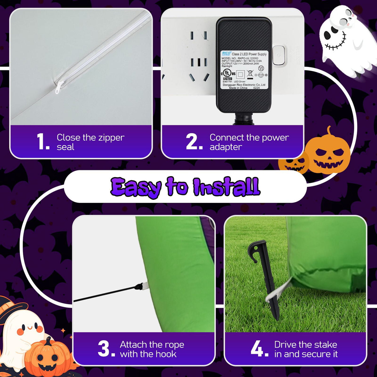 2 Pack 6.9FT Inflatable Octopus Tentacles Halloween Decor with Built in White LED Lights Waterproof Polyester Outdoor Inflatable Ornament for Window Rooftop Yard Party