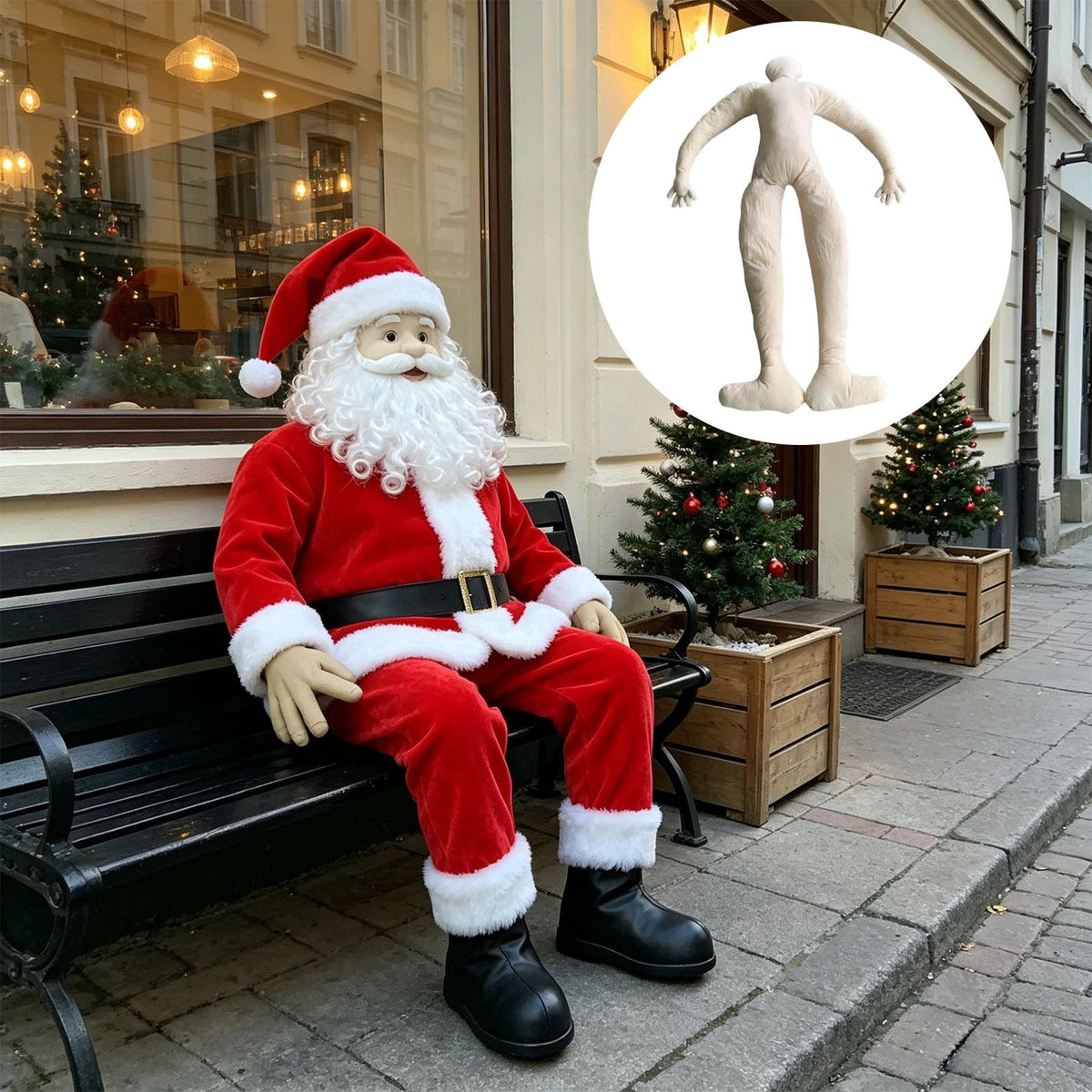 6FT Posable Dummy Mannequin Full Body Bendable Fabric Form Holiday Santa Halloween Decor Prop