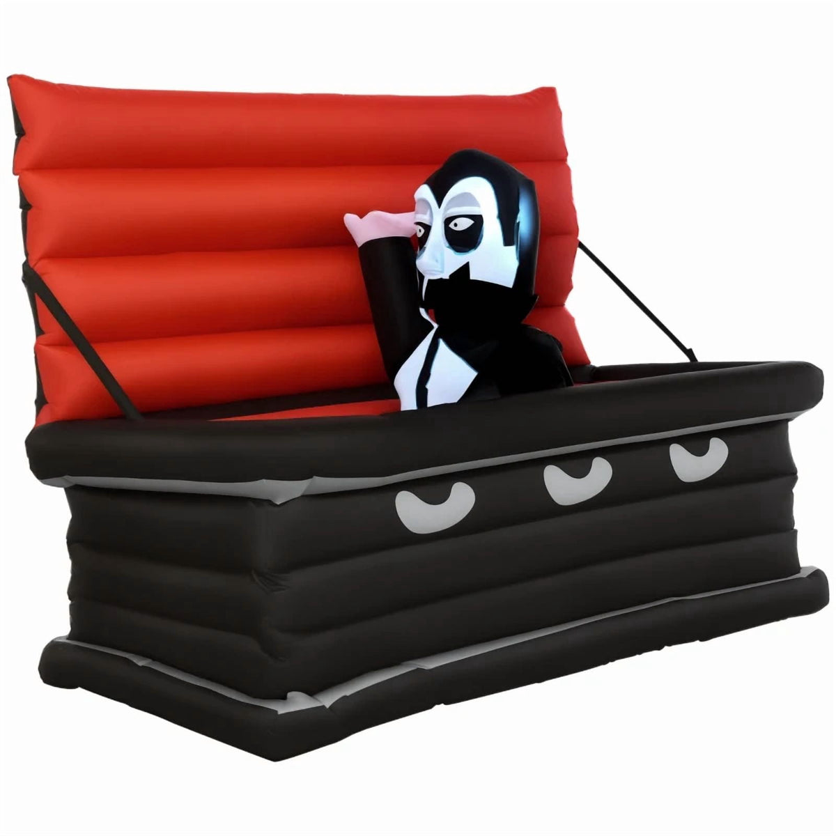 6FT W Halloween Inflatables Outdoor Decorations Vampire and Giant Coffin, Blow Up LED Yard Decor