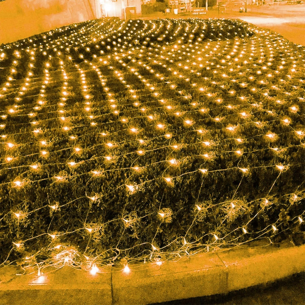 SHANJIA Garden Net Lights Battery Operated, 4mx6m 672LEDMesh Fairy String Lights Fairy Net Lights 8 Modes Waterproof Net Mesh String Lights for Garden Balcony Decor