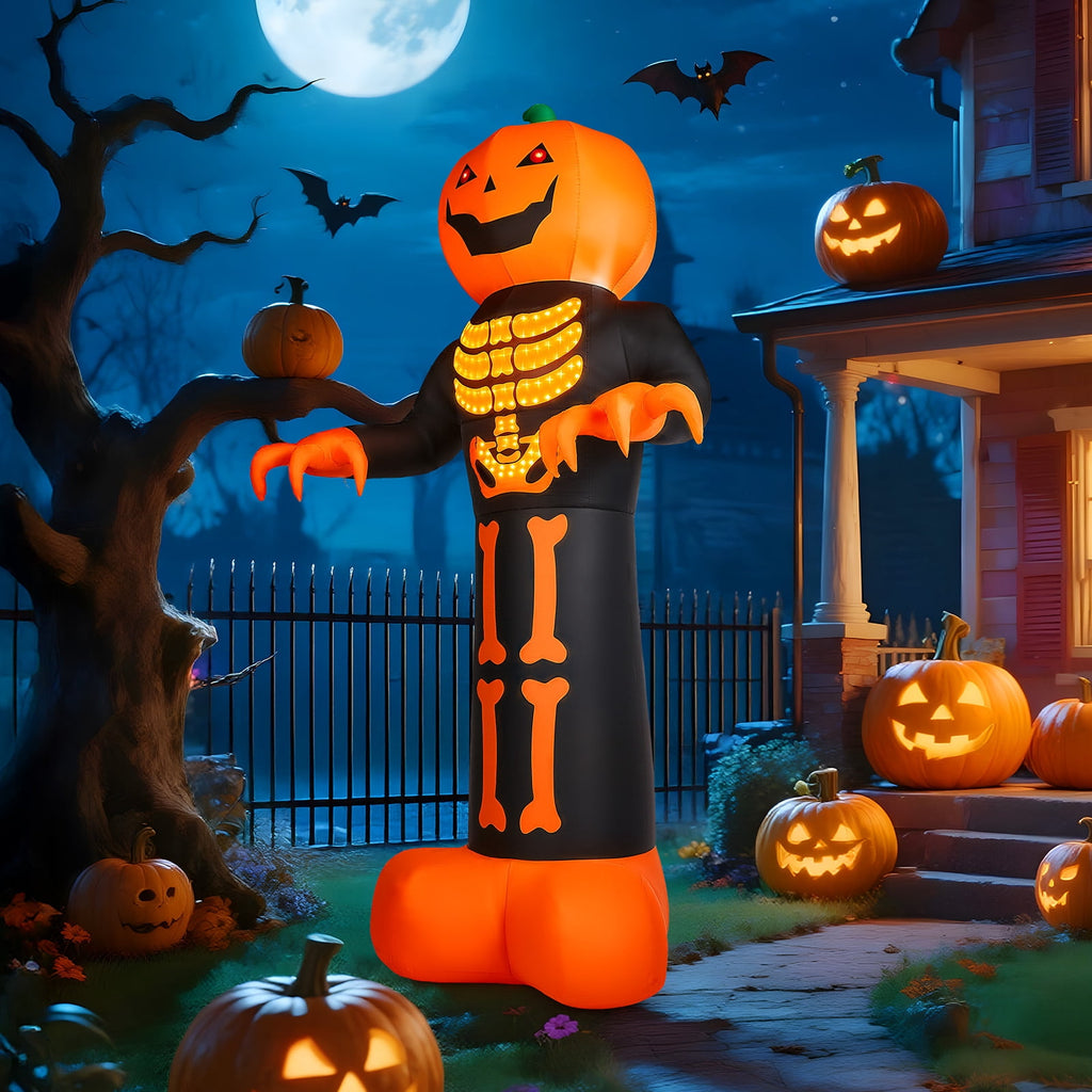 UBesGoo 12FT Halloween Pumpkin Man Outdoor Halloween Inflatables,LED Lighted Decorations