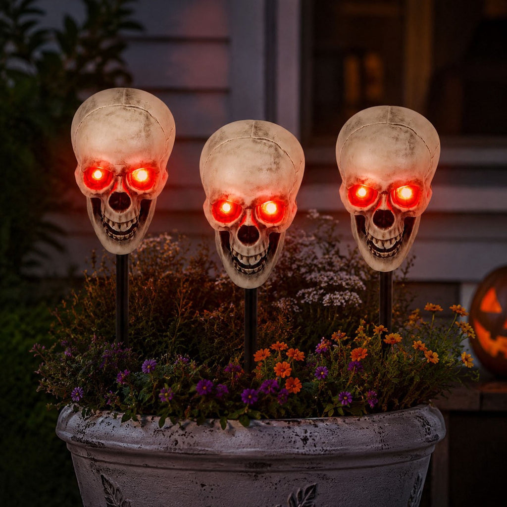 Halloween Lawn Decor, Solar Powered Glowing Skeleton Stake Lights For Bar Window Household Ornaments