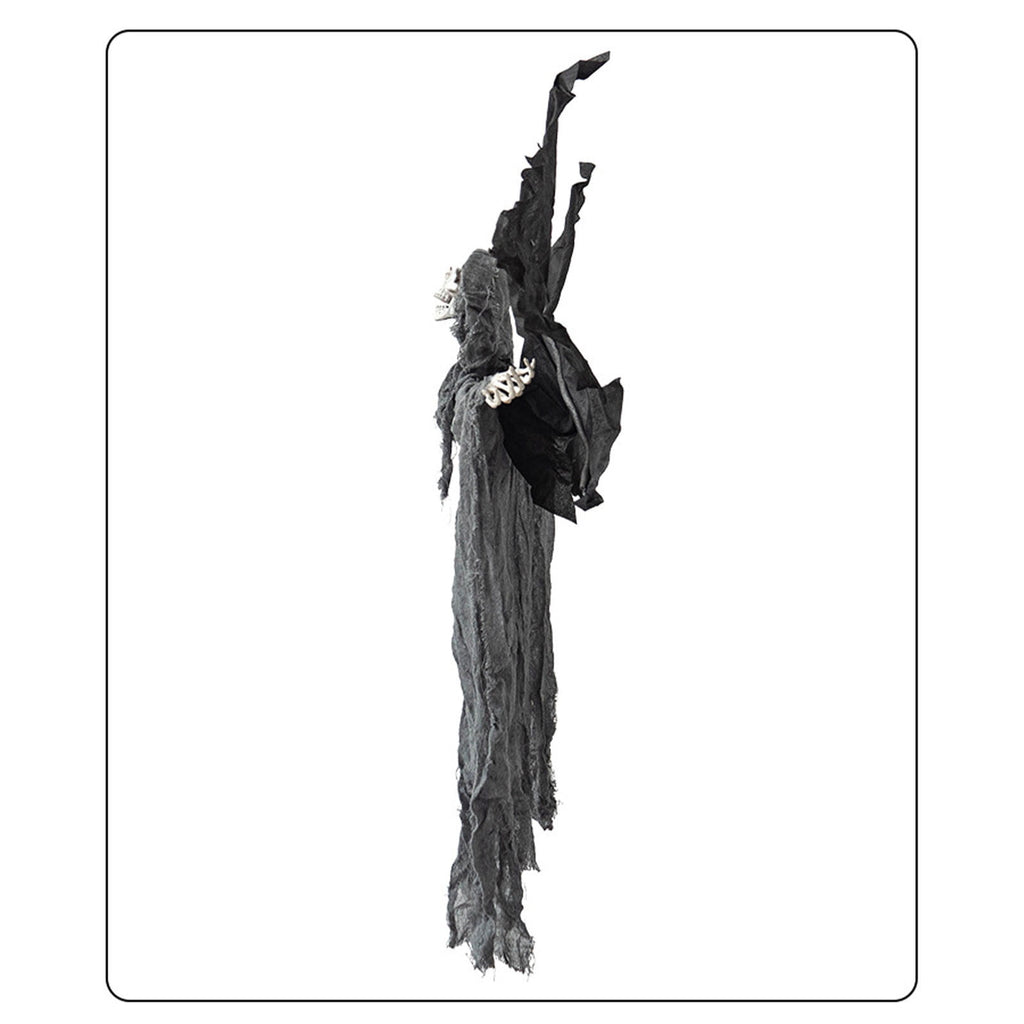 Zhourta Electric Flying Skeleton Ghost Animated Halloween Prop with Flapping Wings for Haunted Yard