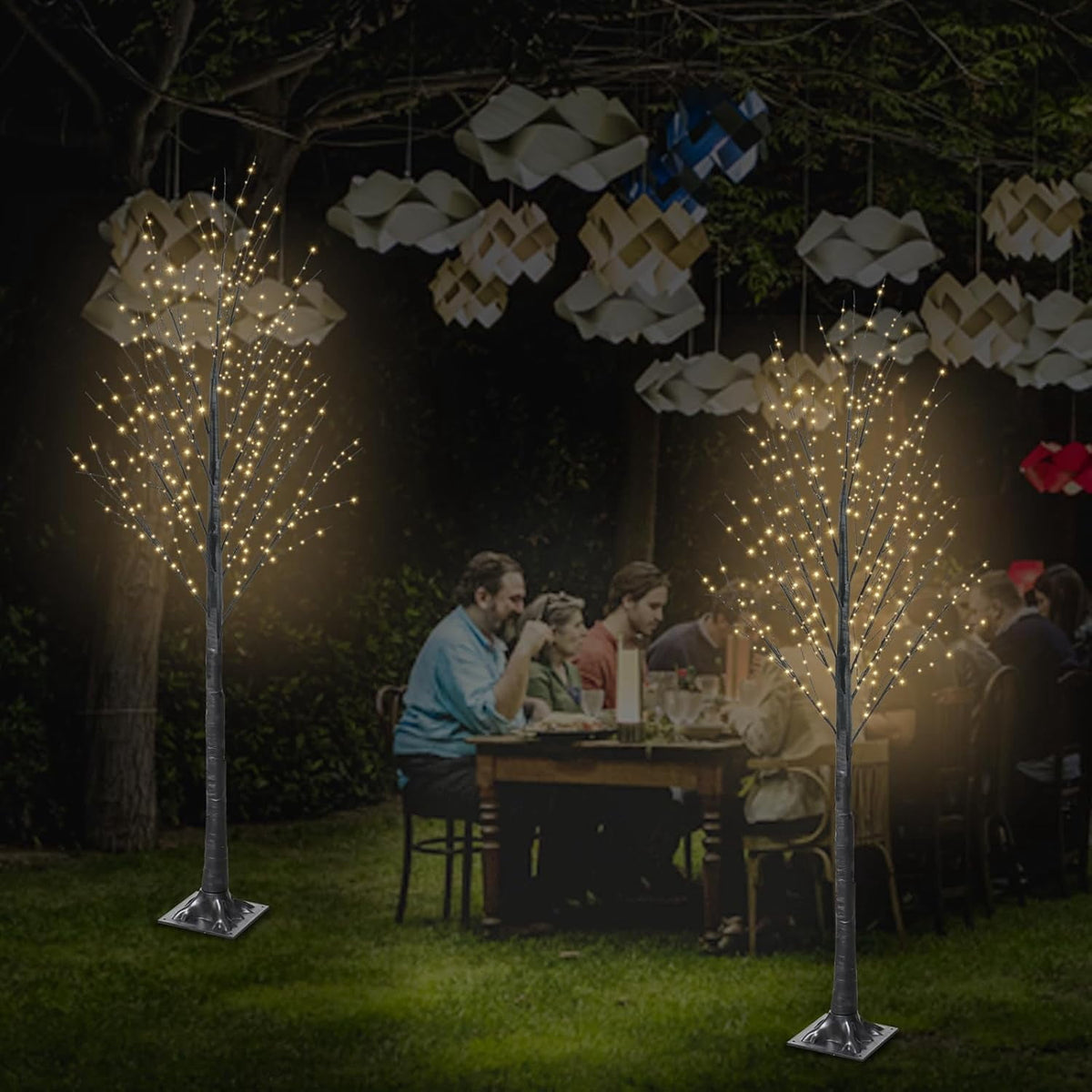 7FT Lighted Twig Tree, 600 Warm White LEDs