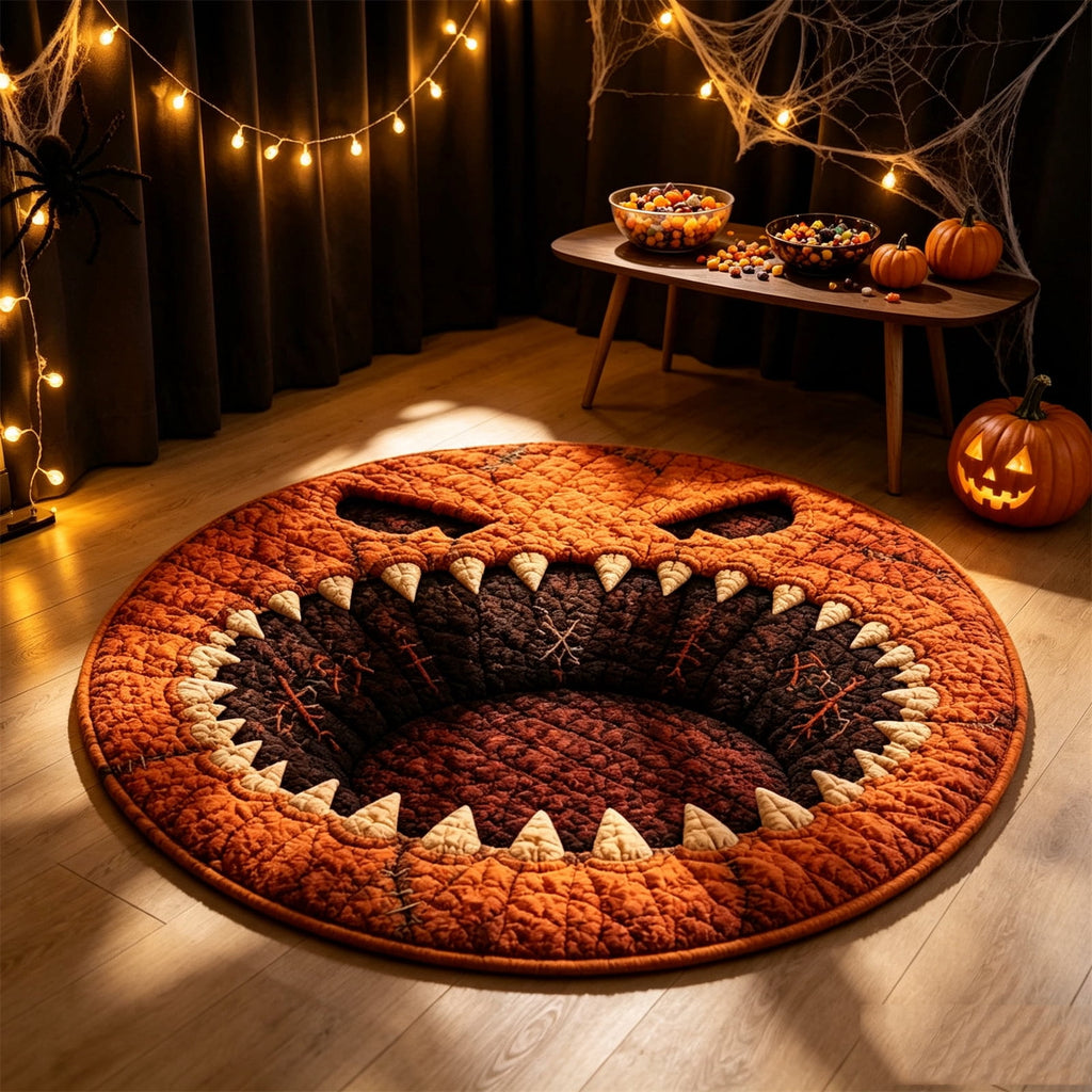 ZJNGJC 3D Circular Halloween Doormat Whimsy Charm For Indoor Space Weird Decoration With Antislip Polyester Fiber Carpet C