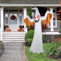 12FT Inflatable Scary Ghost with Flames and Flashing Red Eyes LED Lights for Halloween Yard Decor