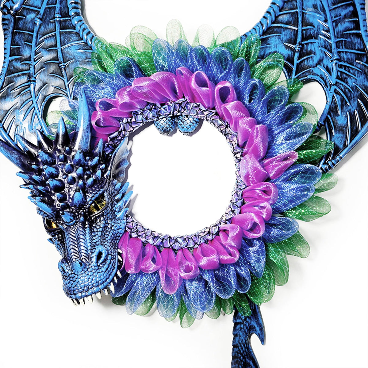 Aximioll Halloween Blue Wreath, Artificial Layered Floral, Halloween Wreath for Front Door, Entryway and Mantel