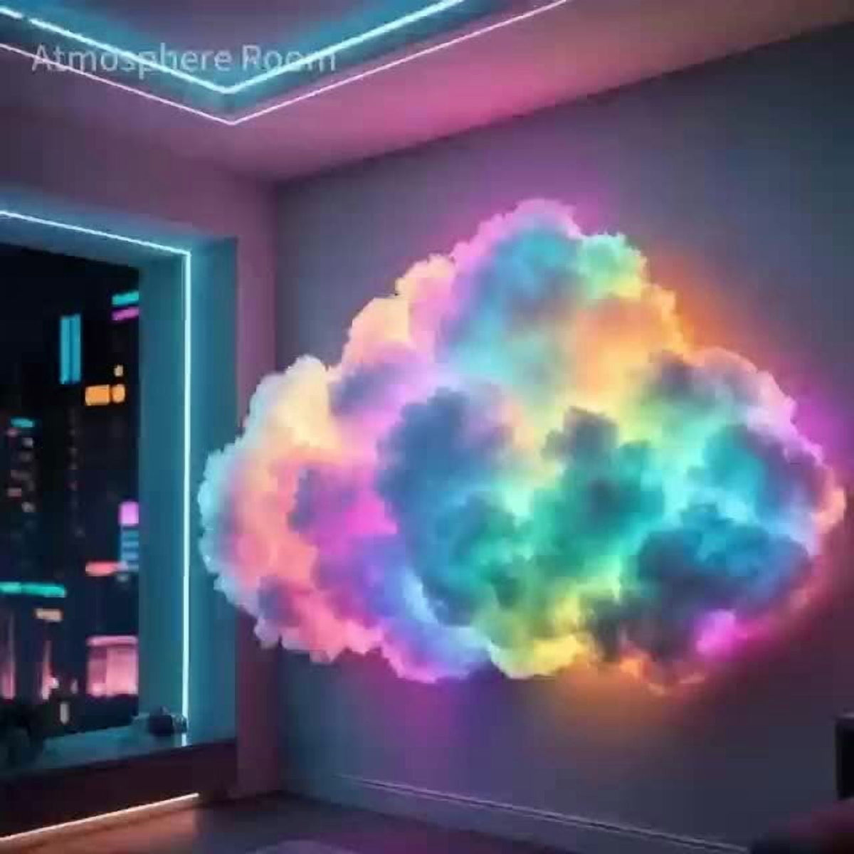 DIY 3D Thunder Cloud Lamp, Sound‑Activated Music Sync RGB Smart Light, USB‑Powered Lightning Effect Decor Light for Home, Party, Christmas, Halloween & Diwali Festival