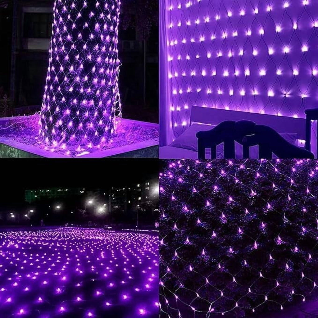 SHANJIA Garden Net Lights Battery Operated, 4mx6m 672LEDMesh Fairy String Lights Fairy Net Lights 8 Modes Waterproof Net Mesh String Lights for Garden Balcony Decor