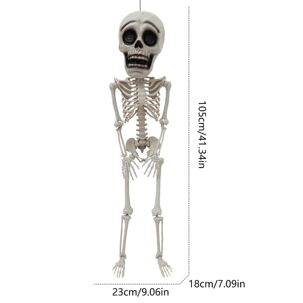 lanema Movable Joint Hanging Skeleton Halloween Decoration for Entryway Home Displays
