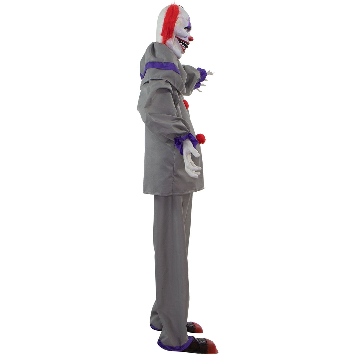 Haunted Hill Farm Animatronic 4.6-Ft. Swinging Clown with Lights and Sound, Indoor or Covered Outdoor Halloween Decoration