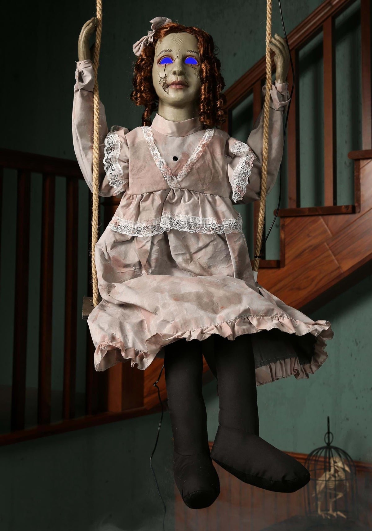 Swinging Decrepit Doll Animated Halloween Decoration