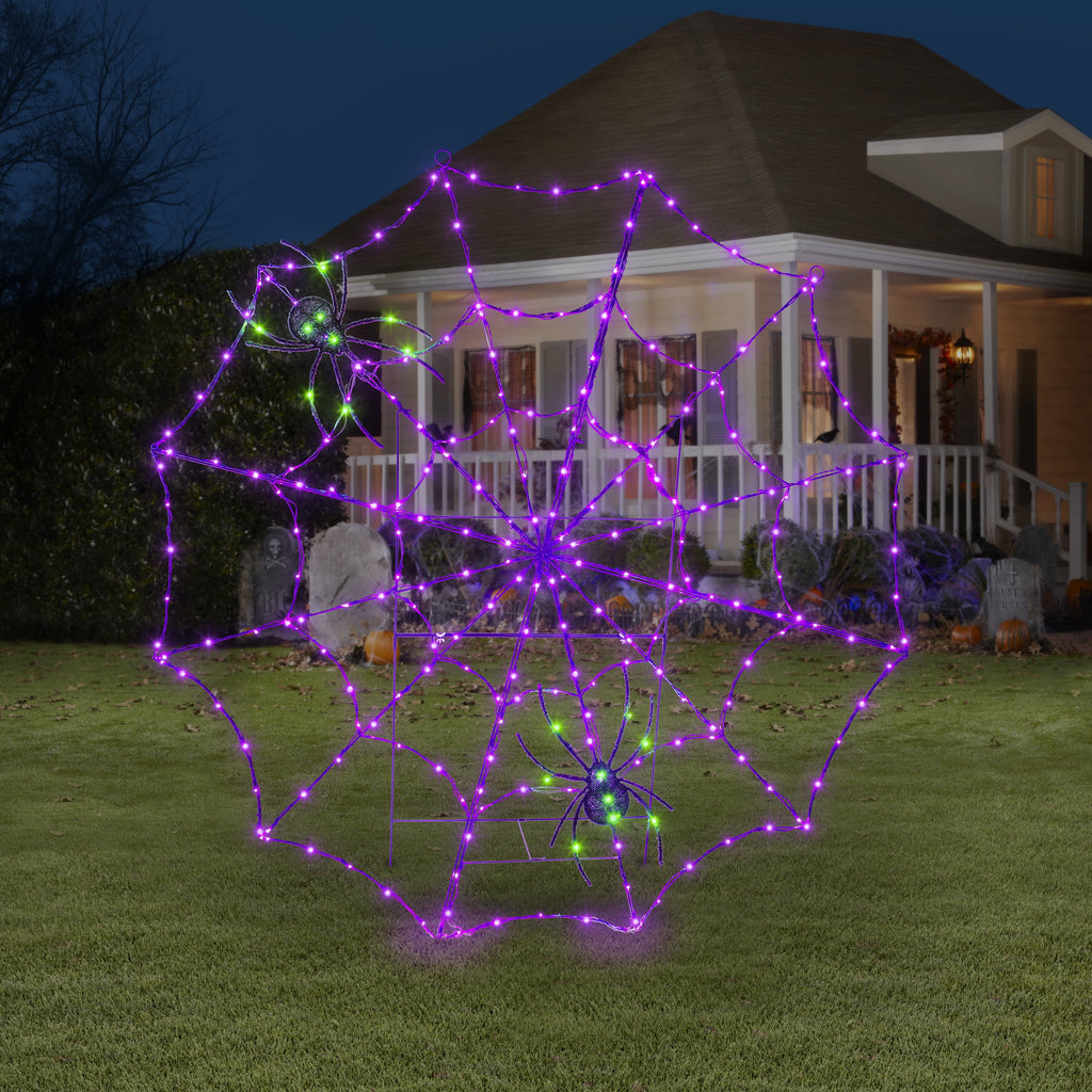 Halloween Giant LED Spider Web w/Green Lit Spider by Gemmy 69.09 in x 16.53 in x 70.47 in 7.60 lb