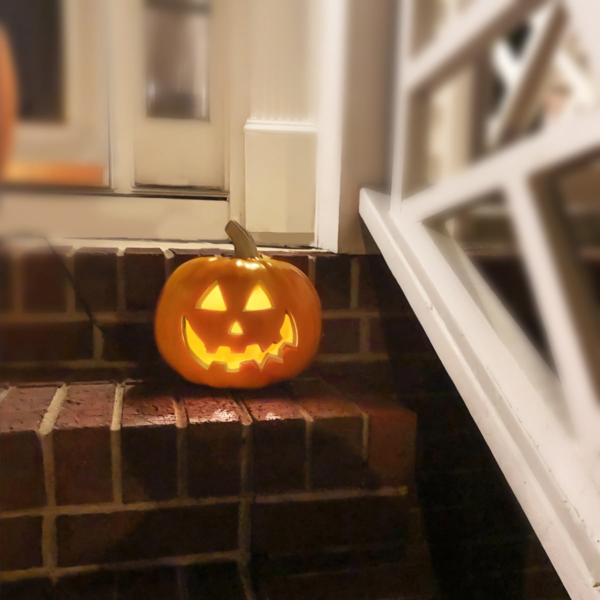 10in & 16in Jack O’Lantern Duo – Halloween Jack O Lantern LED Lighted Pumpkin Set
