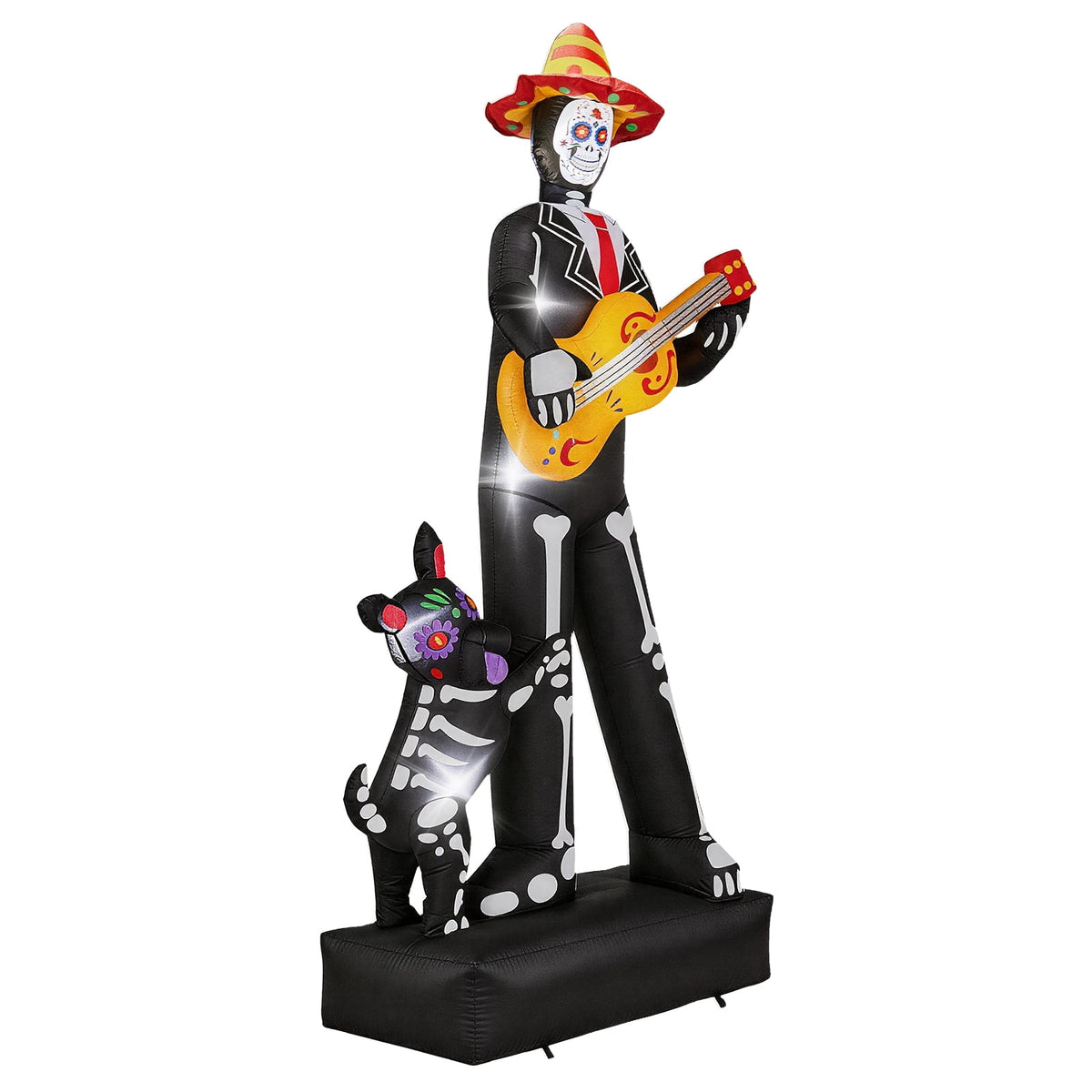 7.3ft Halloween Inflatable Ghost Musician with Puppet and 6 LED Lights