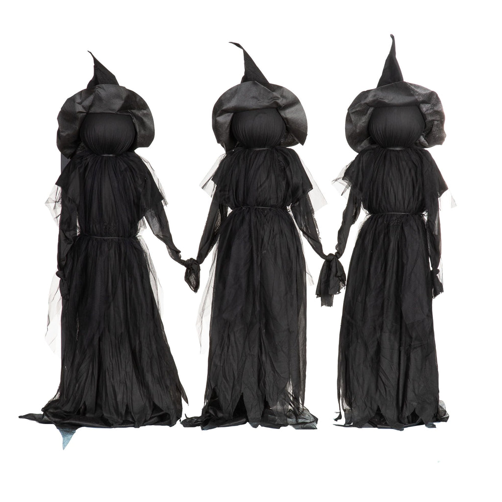 Evergreen Set of 3 LED Lighted Halloween Witch Stakes, 4' Tall for Garden Lawn or Patio