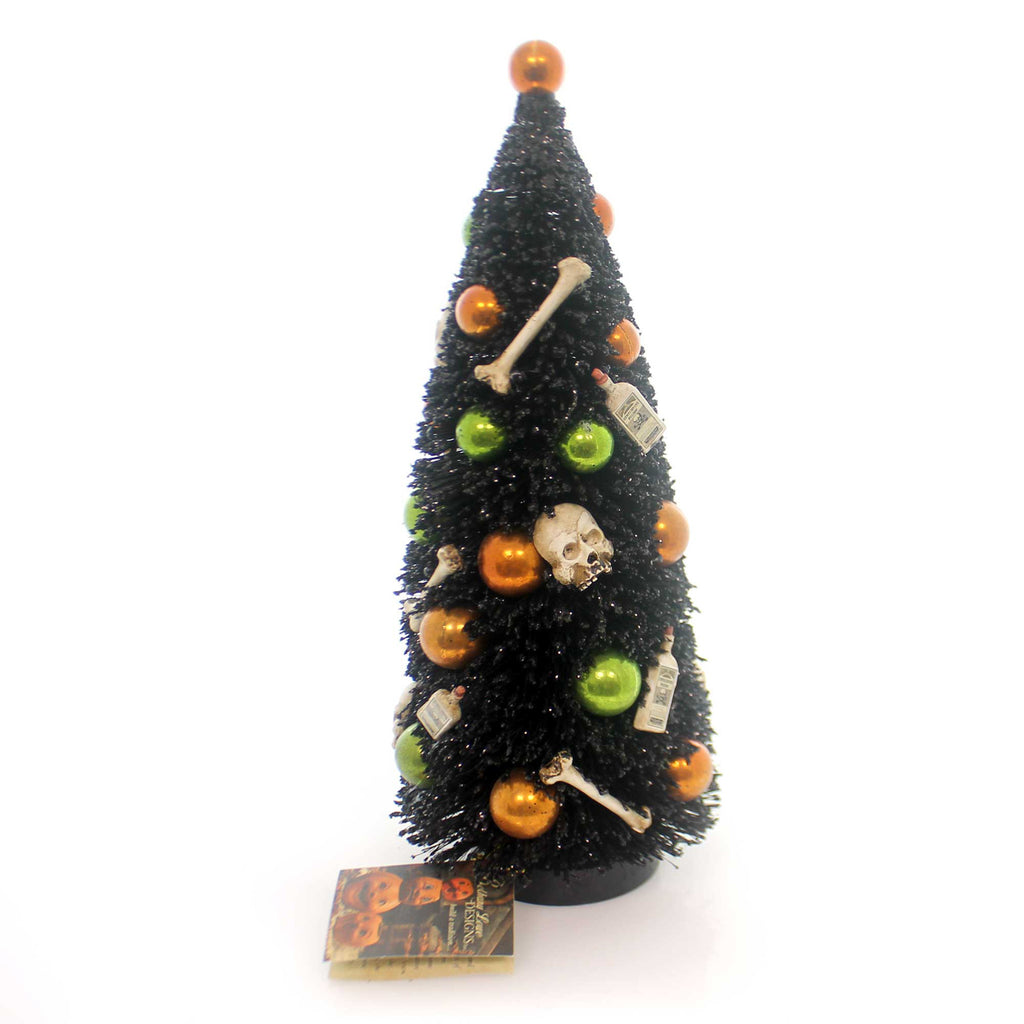 Halloween BOTTLES AND BONES BOTTLE BRUSH TREE Plastic Poison Skeletons Sn5818