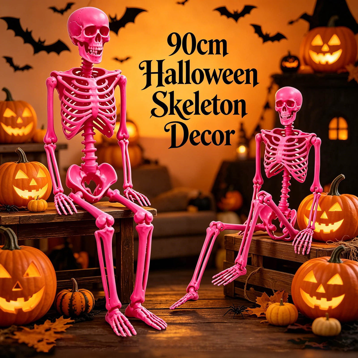 2Pcs Halloween Decorations Halloween Skeleton Creepy Desktop Ornament For Festive Home Party Desktop Ornament