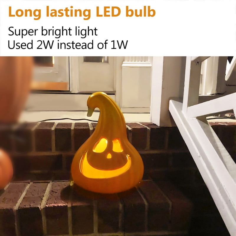DUNCHATY 21" LED Pumpkin Light, Extra Large Angry Jack O' Lantern Halloween Decor for Outdoor Yard - Furious Face