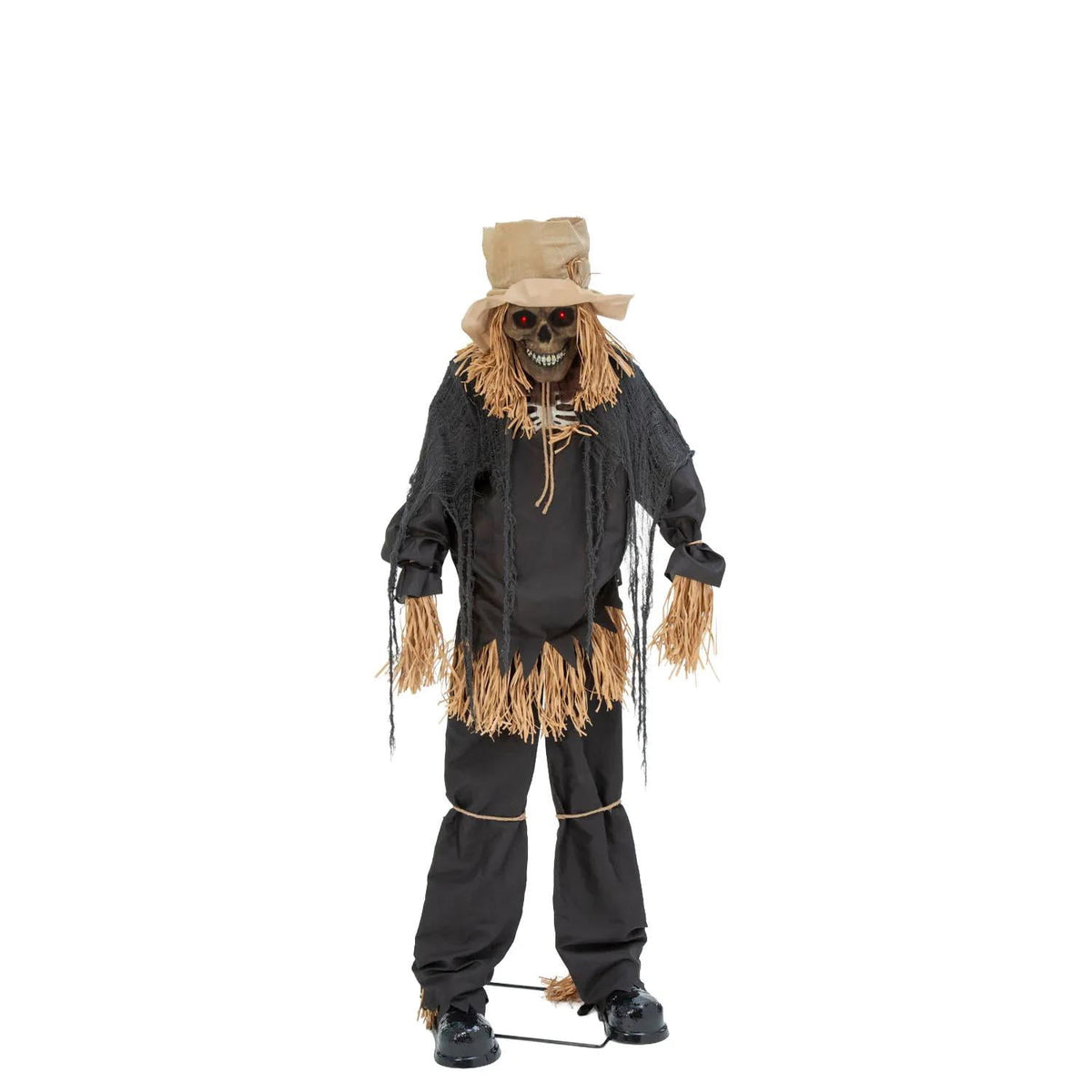 7 Ft. 6" Light-Up Lifting Skeleton Scarecrow Halloween Decoration