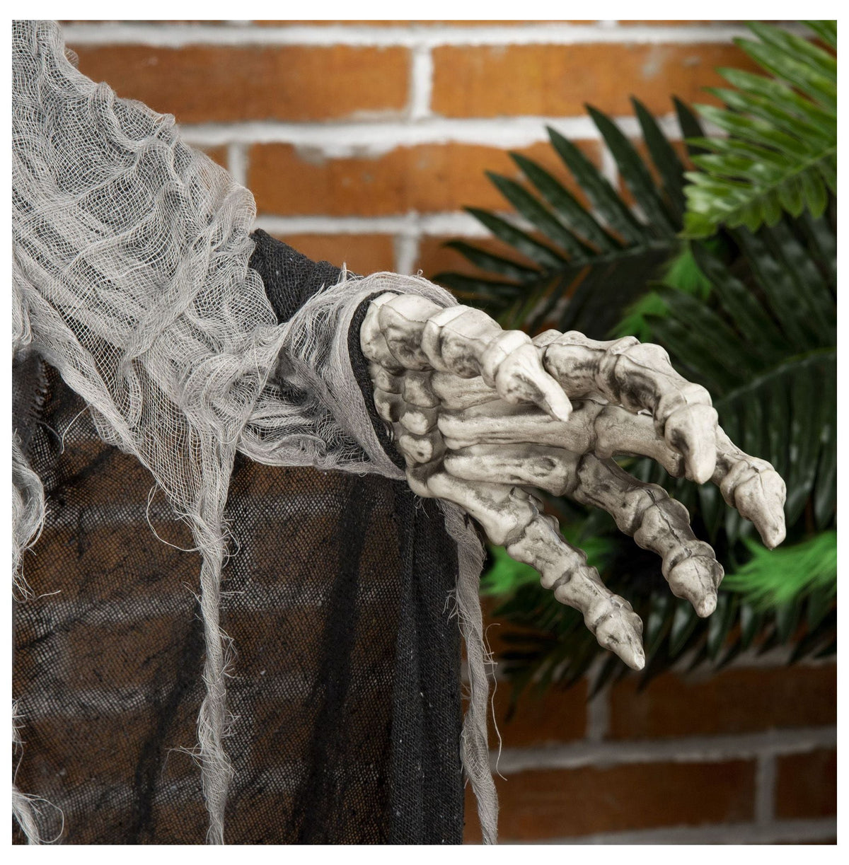 Halloween Witch Decoration Animated Prop - 74" Skeleton with Light Up Eyes & Howling Sound - Indoor/Outdoor Spooky Decor for Yard, Parties