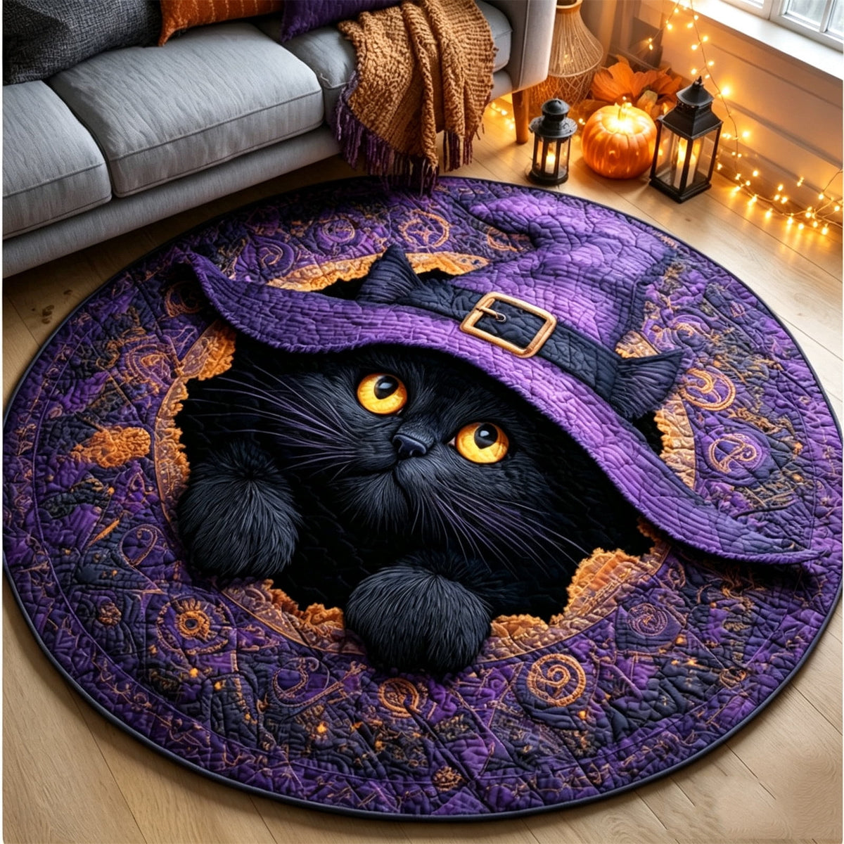 ZJNGJC 3D Circular Halloween Doormat Weird Decoration Whimsy Charm To Your Indoor Space With Festive Welcome Mat For Entryway D