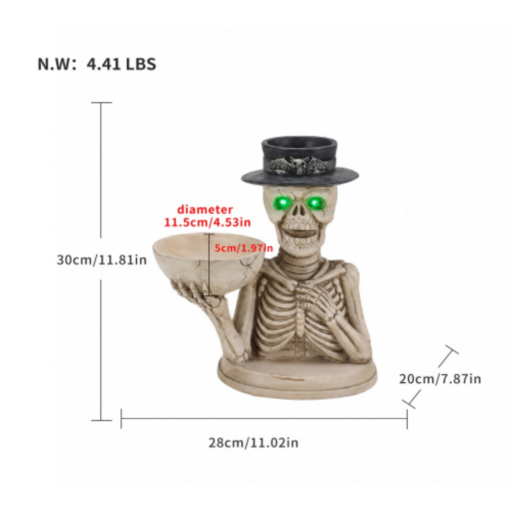 SpookHaven Halloween Jack‑O‑Lantern Pumpkin Mist Sprayer Figurine, LED Light‑Up Fogger with Witch Hat & Skull Decoration, Spooky Ornament for Tabletop Entryway Halloween Party Home Decor