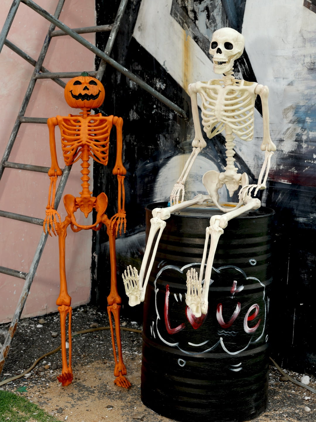Seasons 5 FT Pose-N-Stay Life Size Skeleton with Realistic Posable and Movable Joints Halloween Decoration for Crazy Bonez Skeleton Line