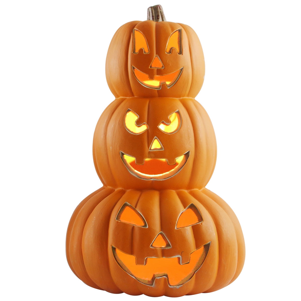 4Pack LED Lighted Jack O Lantern Indoor Outdoor Halloween Large Pumpkin Lantern Decoration