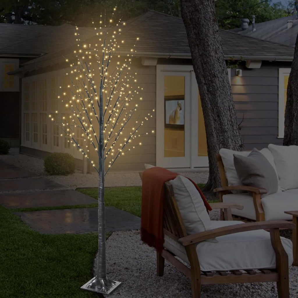 7FT Lighted Twig Tree, 600 Warm White LEDs