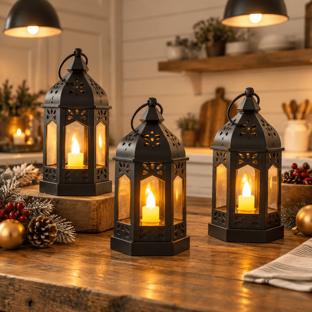 Mini Lantern With Flickering Led Candles Set Of 20 Vintdecorative Hanging Candle Lanterns Formas Wedding Decorations Party Table